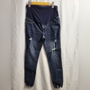 Maternity-Shein Blue Distressed Jeans, Size Medium 6 (see Pics For Messurements)
